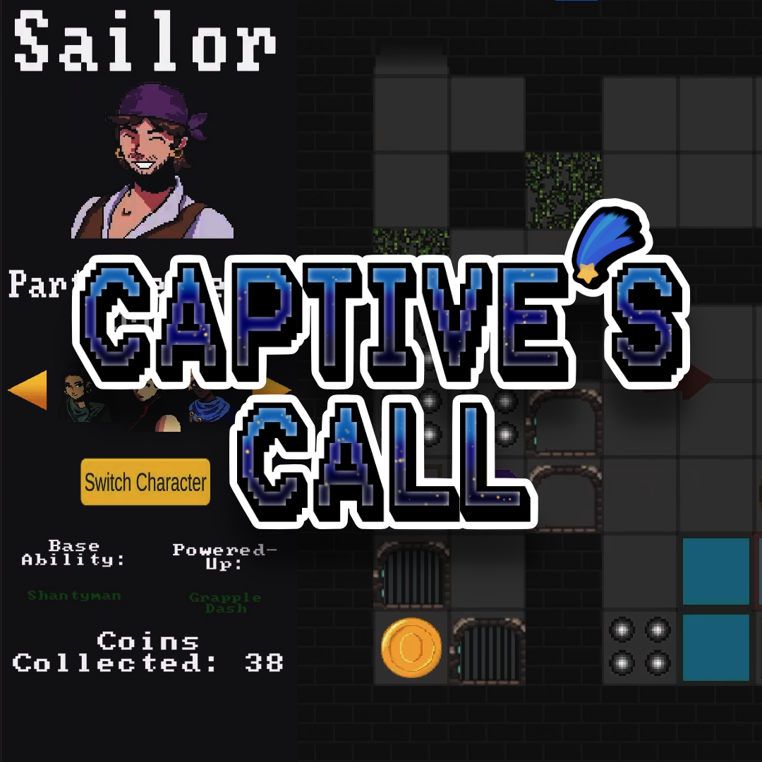 A screenshot of the Itch.io page for Captive's Call. Clicking on it takes you to the project page.